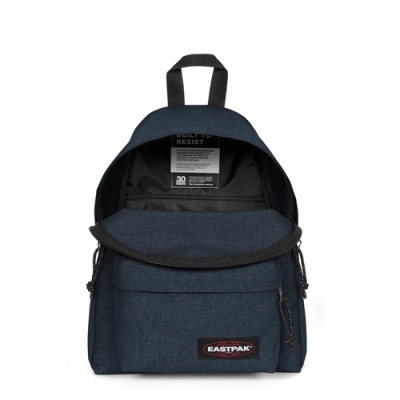 Mochila azul escuro Eastpak com bolso frontal e interior preto