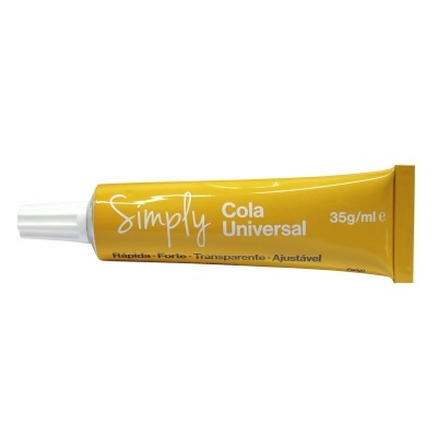 Cola universal Simply em tubo amarelo com tampa branca