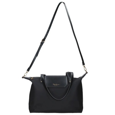 Mala de senhora preta com alças ajustáveis e logótipo Pepe Jeans LONDON