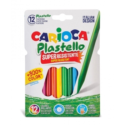 Pacote de 12 plastelinas coloridas CARIOCA Plastello super resistentes