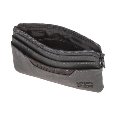 Carteira cinzenta com fecho e etiqueta Pepe Jeans