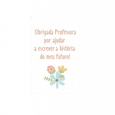 Cartão com mensagem agradecimento para professora e flores coloridas