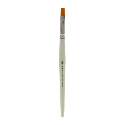 Pincel de pintura com cabo branco e cerdas laranja
