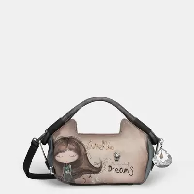 Mala de mão com ilustração de menina e texto Dream