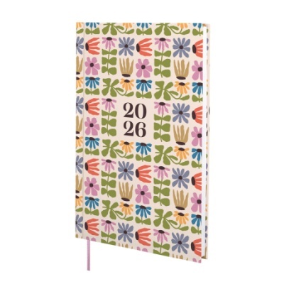 Agenda 2026 com capa floral colorida
