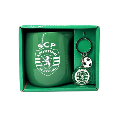 Conjunto presente caneca verde e porta-chaves SCP Sporting Portugal