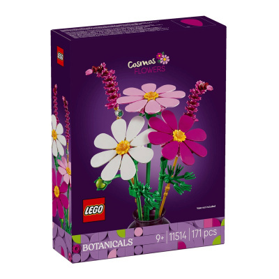 Caixa de LEGO Cosmos Flowers com flores de peças plásticas