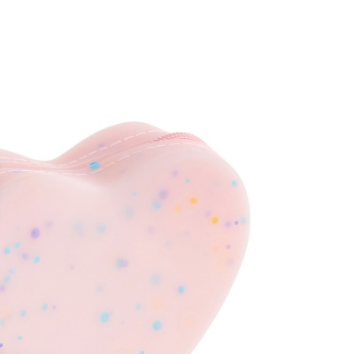 Bolsa rosa de silicone com pontos coloridos