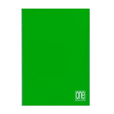 Caderno A4 verde com logo one COLOR