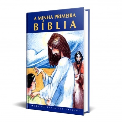 Capa do livro A Minha Primeira Bíblia com ilustração de Jesus e pessoas