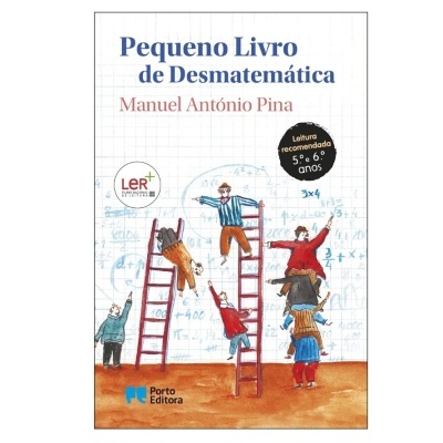 Capa do livro com ilustração de crianças e cálculos matemáticos