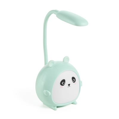 Luminária de secretária verde água com design de panda e pescoço flexível