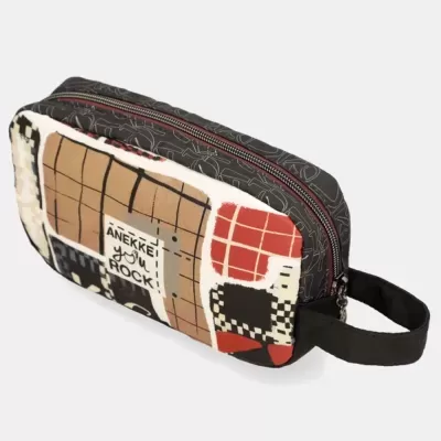 Necessaire retangular estampada com etiqueta ANEKKE! you ROCK!