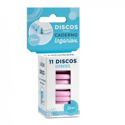 Embalagem com discos rosa para caderno Ingeniox