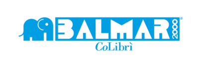 Logótipo azul e branco da marca BALMAR 2000 com texto CoLibri
