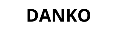 Logótipo preto DANKO em fundo branco