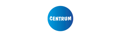 Logotipo azul com texto CENTRUM em branco