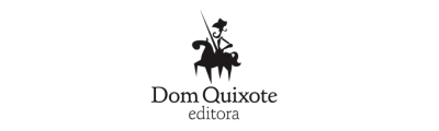 Logótipo da editora Dom Quixote com figura de Dom Quixote a cavalo