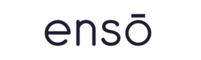 Logotipo com a palavra ensō em preto sobre fundo branco