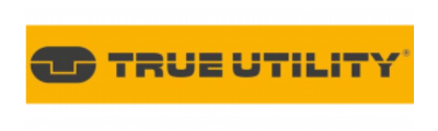 Logotipo TRUE UTILITY em fundo laranja.