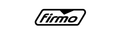 Logótipo preto e branco da marca 'firmo'