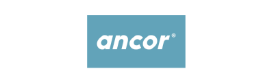 Logótipo da marca ancor em fundo azul