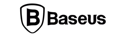 Logótipo preto e branco da Baseus com escudo e letra B