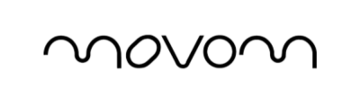 Logótipo preto com texto estilizado movom