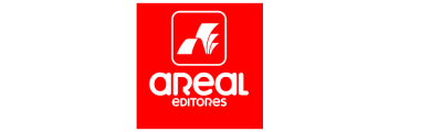 Logótipo vermelho e branco da AREAL EDITORES