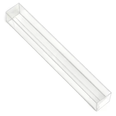 Caixa retangular transparente de plástico para armazenamento