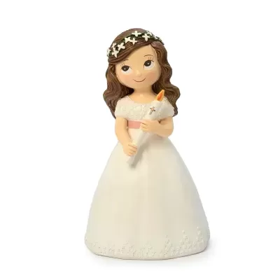 Imagem de figurinha de menina em vestido branco com vela