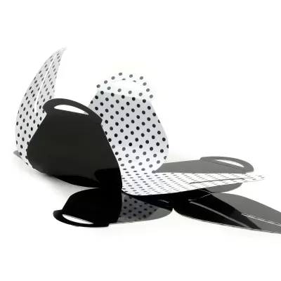 Suporte para telemóvel com padrão de bolinhas pretas em acrílico transparente