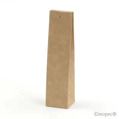 Saco de papel castanho para garrafas com formato alto e estreito