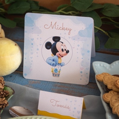 Cartão decorativo de mesa com imagem do Mickey Mouse para festa