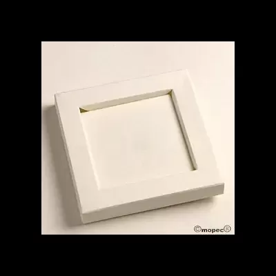 Moldura quadrada branca de madeira para fotografia