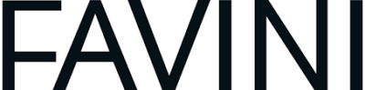 Logótipo da marca FAVINI em letras pretas sobre fundo branco