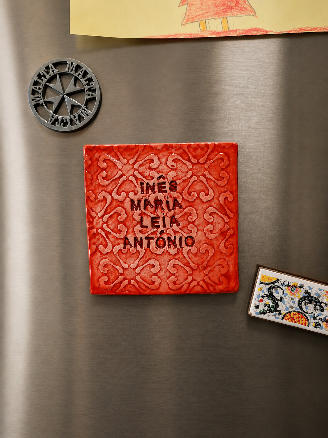 Azulejo Amor de Avós Personalizado | Presente Dia dos Avós Imãs decorativos diversos numa superfície metálica de geladeira