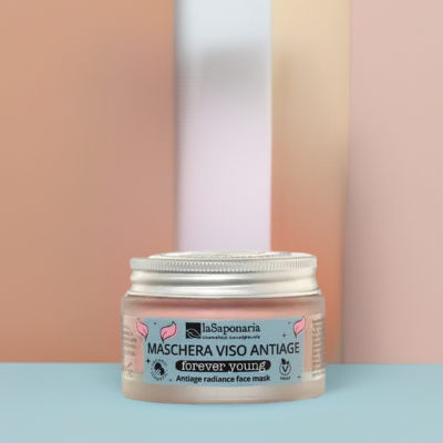 Frasco de máscara facial anti-idade com tampa metálica