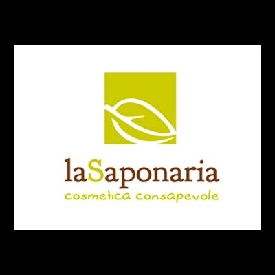 Logotipo da marca laSaponaria com texto cosmética consapevole