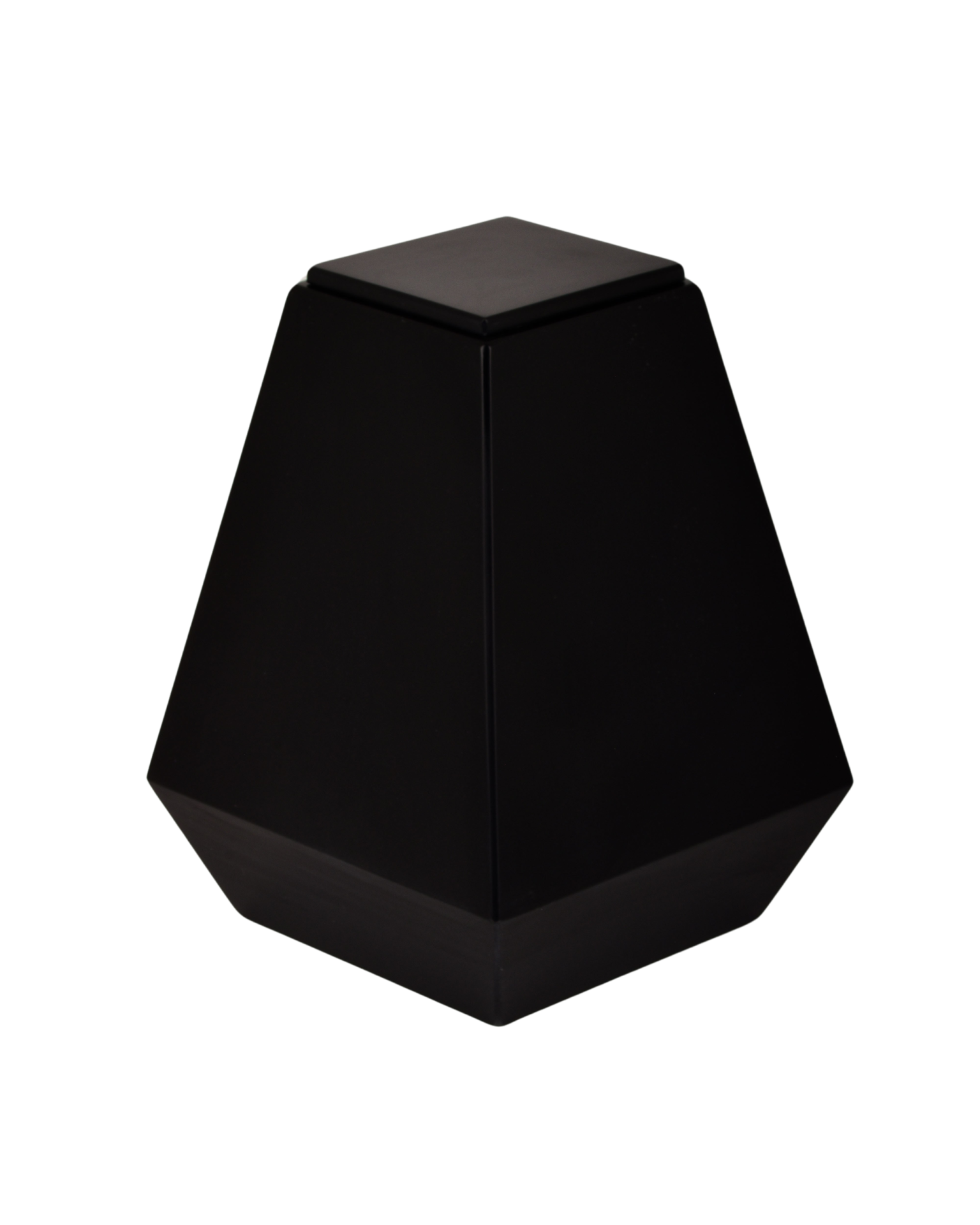 Urna para cinzas - AP002 Urna funerária preta com formato geométrico cónico