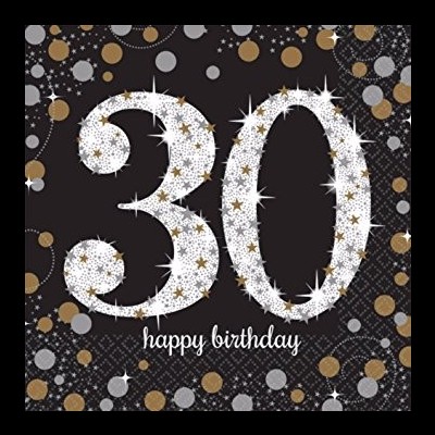 Cart o de anivers rio com o n mero 30 e texto happy birthday em fundo preto