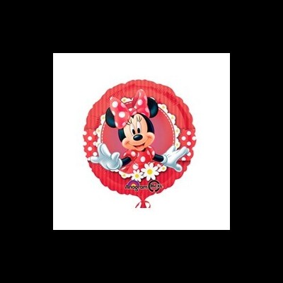 Balão redondo com personagem Minnie vermelha e branca