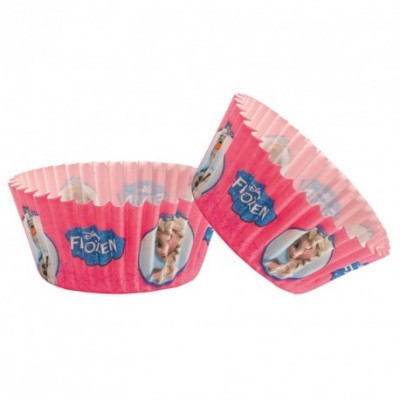 Formas para cupcakes cor-de-rosa com personagens de Frozen