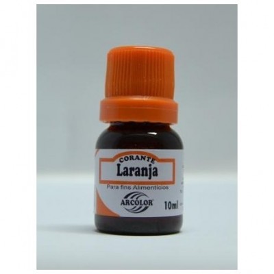 Frasco pequeno de corante alimentar laranja Arcolor 10ml