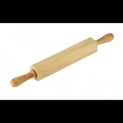 Rolo de cozinha em madeira clara com pegadores arredondados em fundo branco