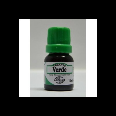 Frasco pequeno de corante alimentar líquido verde ARCOLOR 10ml