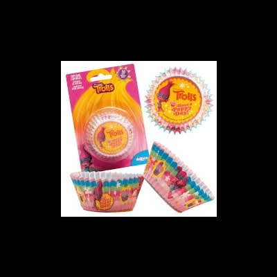 Forminhas para cupcakes coloridas e redondas com tema Trolls