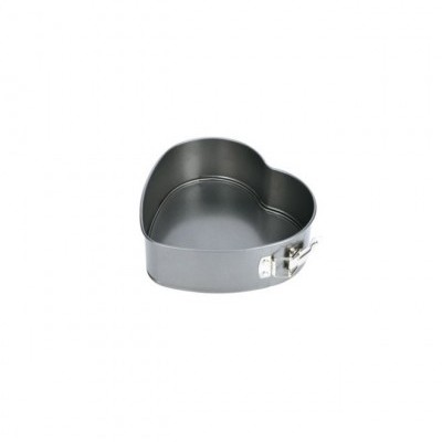 Forma de bolo metálica em forma de coração com fecho