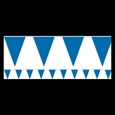 Bandeirolas triangulares azuis em fundo branco