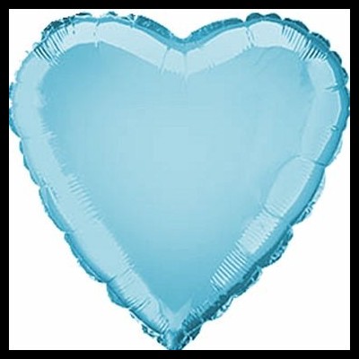 Balão metalizado azul em forma de coração